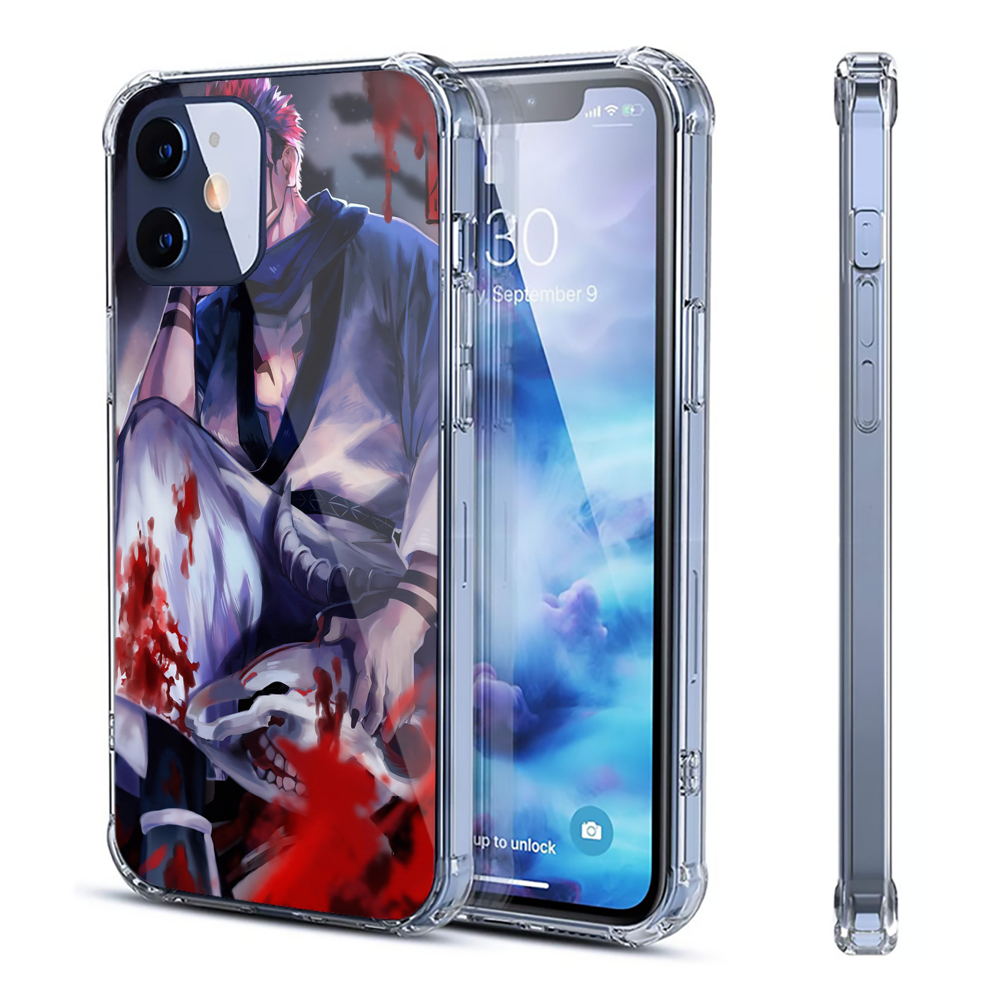 （画像用） 呪術廻戦 Jujutsu Kaisen 【iPhone 12シリーズ対応】透明スマホケース（クリアソフトケース）